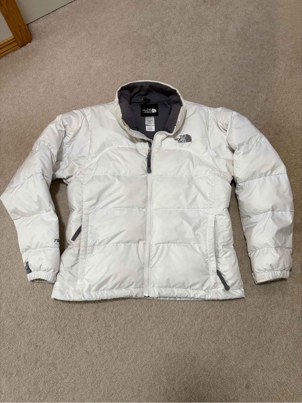 Vintage The North Face 700 WhitePuffer Jacket with Gray Logo